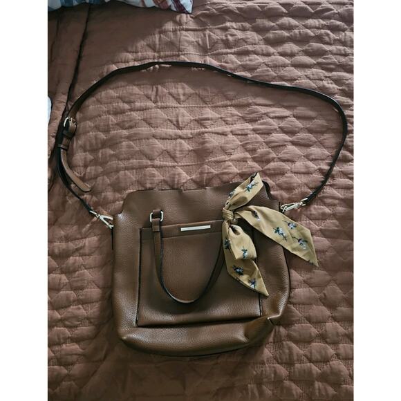 Steve Madden Brown Shoulder Bag with Scarf Accent Purse Handbag - Picture 1 of 10